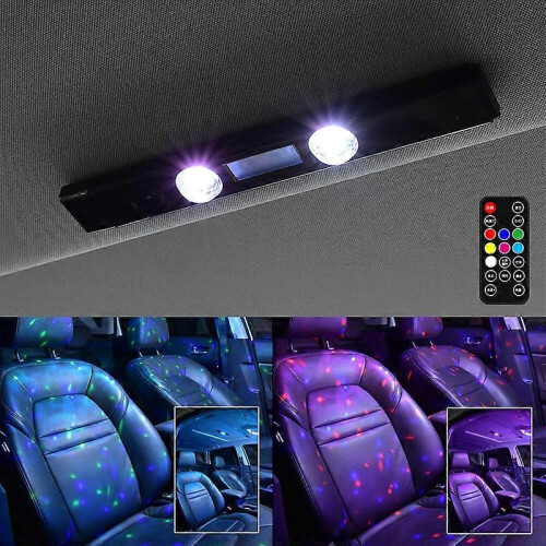 LED λάμπα ατμόσφαιρας αυτοκινήτου ασύρματο φωνητικό έλεγχο RGB φως οροφής με αστέ 1