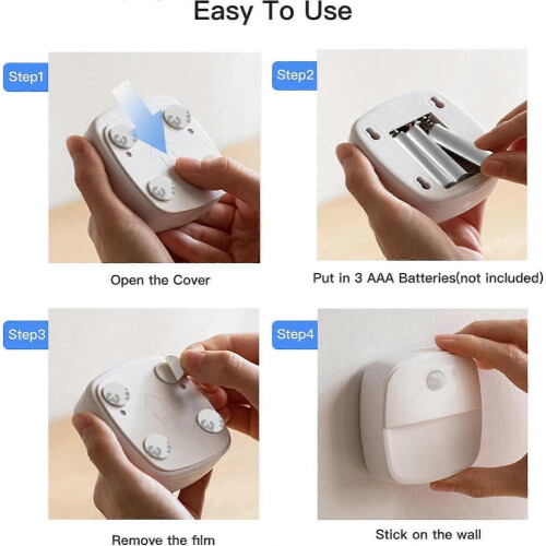 Φως αισθητήρα κίνησης, νυχτερινό φως αισθητήρα κίνησης που λειτουργεί με 3 μπατα 2