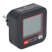 Hochwertiger HT97D Digital-LCD-Bildschirm, Steckdosentester nach europäischem Standard, RCD-Test