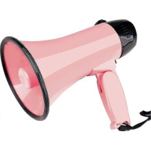 Tragbarer Lautsprecher, 25 Watt Leistung, Sprach- und Sirenen-/Alarmmodus (Pink)