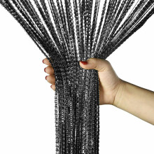 Cortina de cordão para porta, divisória de ambientes com franjas para decoração de paredes e janelas.
