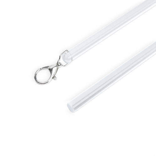 Conjunto de 2 varões de cortina transparentes invisíveis para cortinas com ilhós de 40 polegadas (101,6 cm).