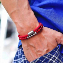 Herrenarmband Glücksarmband mit rotem Faden und Magneten