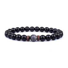 Armband aus Vulkangestein für Herren, Armband aus Lava-Holzperlen (8 mm)