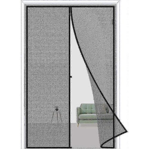 Μαύρη μαγνητική κουρτίνα πόρτας 80 X 210 cm, εντομοαπωθητική μαγνητική κουρτίνα πό