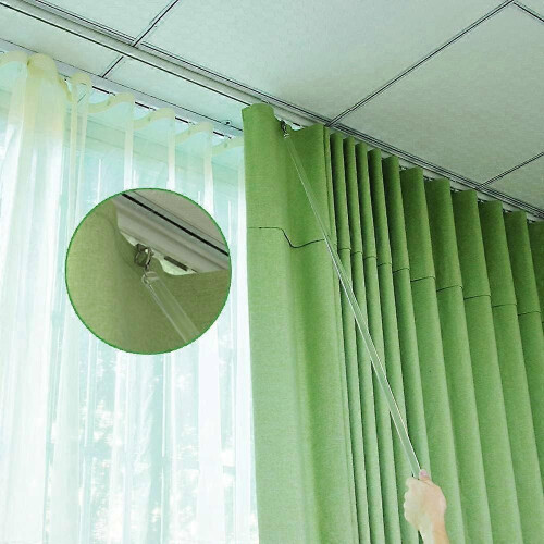 Conjunto de 2 varões de cortina transparentes invisíveis para cortinas com ilhós de 40 polegadas (101,6 cm). 1