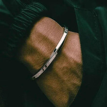 Gedrehte, offene Armreifen aus Edelstahl für Damen und Herren, zartes Armband