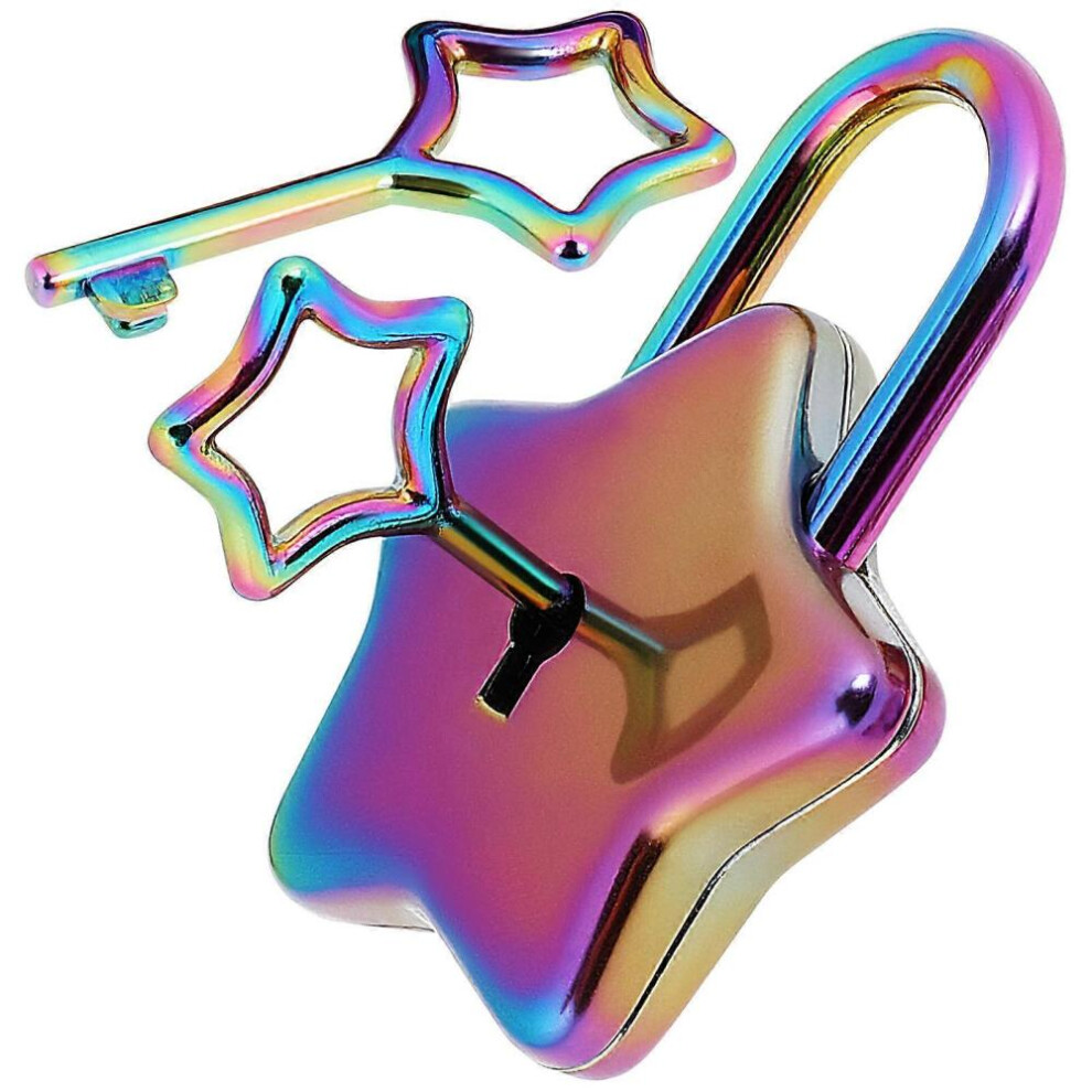 Star Shaped Padlock Decorative Lock For Diaries Diy Star Lock For Girls With Key 8472608271854