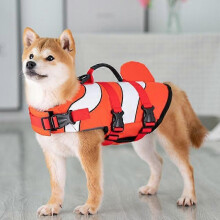 M, Clownfisch-Schwimmweste für Hunde, Schutzweste, reflektierende Streifen, verstellbare Schwimmweste für Pool, Strand, Boot