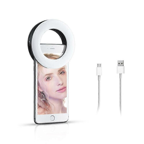 Φωτιστικό Selfie Ring, επαναφορτιζόμενο, φορητό, κλιπ-on, με δαχτυλίδι για selfie.