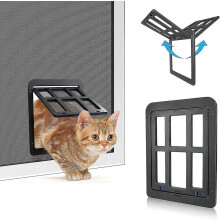 Haustier-Fliegengittertür für Hunde und Katzen mit Magnetklappe, abschließbare Haustier-Fliegengittertür für Fenster, Sturmtüren und Verande