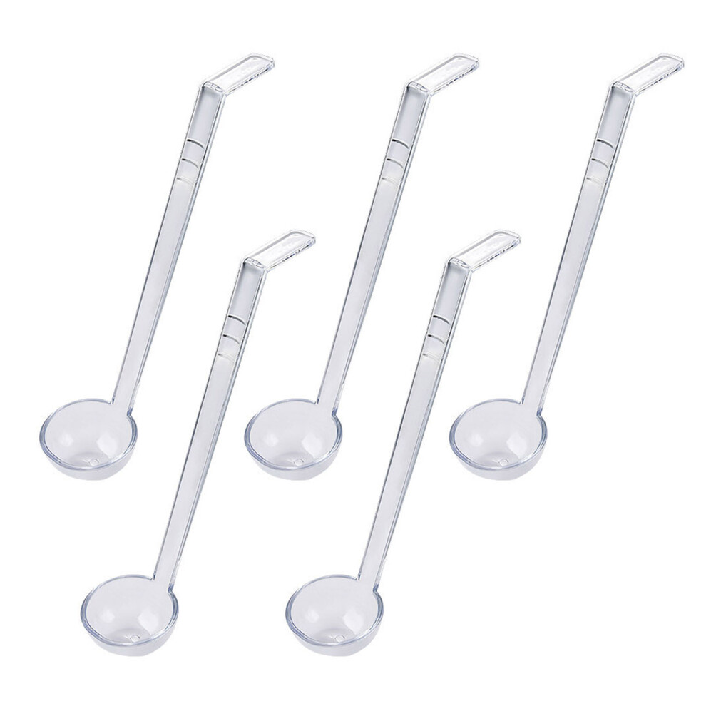 Pack Of 5 Clear Plastic Long Handle Ladles For Sauces Soups-L 7732000533372