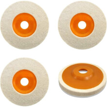 Polishing Disc, 4Pcs Diameter 125mm Grinder Polishing Disc, Wool Polishing Disc, for Polishing Glass, Ceramic, Plastic, Metal, Marble