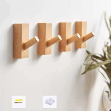 Garderobenständer aus Holz, selbstklebender Wandhaken, Garderobenständer für den Eingangsbereich, Kindergarderobe, Wandgarderobe