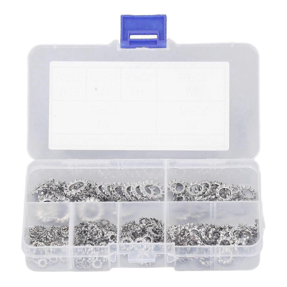 300Pcs External Tooth Star Lock Washer M2.5 M3 M4 M5 M6 M8 304 Stainless Steel Star Lock Washer Assortment Kit 8472608271922