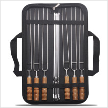 Espetos reutilizáveis para churrasco, ideais para camping, espetos de aço inoxidável para kebab, perfeitos para grelhar em ambientes internos e