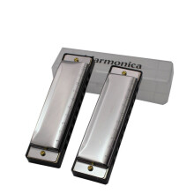 (2PCs 10 Holes, Silver) 2pcs 10 Holes C Key Harmonica