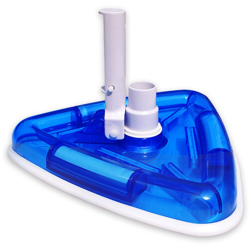 Triangular Swimming Pool Vacuum Head, Replaceable Channel-Set with Polypropylene Brushes Integrated Brush Bristles with Perimeter Vinyl Bumper for 2