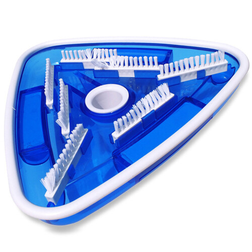 Triangular Swimming Pool Vacuum Head, Replaceable Channel-Set with Polypropylene Brushes Integrated Brush Bristles with Perimeter Vinyl Bumper for 1