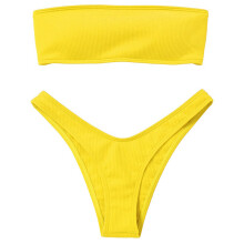 Zweiteiliger Badeanzug für Damen: Gepolsterter BH, Bikini, hochgeschnittener Badeanzug mit Brustpolstern, atmungsaktives und dehnbares Material,