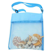 Muschelsammeln mit umweltfreundlichem Netzdesign: Die atmungsaktive Strandtasche aus Netzgewebe sorgt für schnelles Trocknen und sandfreien