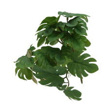 Decorazioni per terrari facili da pulire, in plastica di alta qualità a forma di tartaruga con foglie e rattan, adatte a un'ampia gamma di
