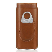 Robust Protection Cedar Wood Lining, Compact Design 3-Finger Cigar Case for Portable Travel