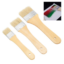 3 pinceaux durables pour teinture en bois avec poignée en bois et bague en aluminium
