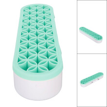 Boîte de stockage en silicone vert pour brosse de bureau, 5 x 3,5 x 21 cm