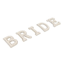 Applicazione a lettere BRIDE con strass per perle, da cucire o da ferro, per abbigliamento