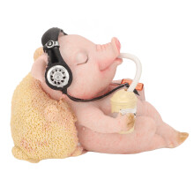 Mini-Schwein-Statue aus Harz – 10  7  7 cm, musikalische Dekoration