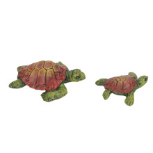 2 Pezzi Statue Tartaruga in Resina, Decorazione Resistente ai Raggi UV per Giardino e Cortile