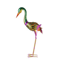 Ijzeren vogel beeldje standbeeld-Kleur verlaagde stijl