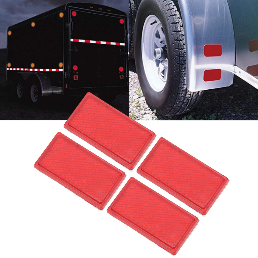 4Pcs Reflective Fake Lights For Trucks Trailers Rvs Marine High Visibility Red 8741376275457