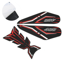 3Pcs Red Rubber Fuel Tank Stickers for Kawasaki Z400 NINJA 400Protection