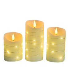 LED-Licht mit flackernden Flammen und Fernbedienung, 3er-Pack