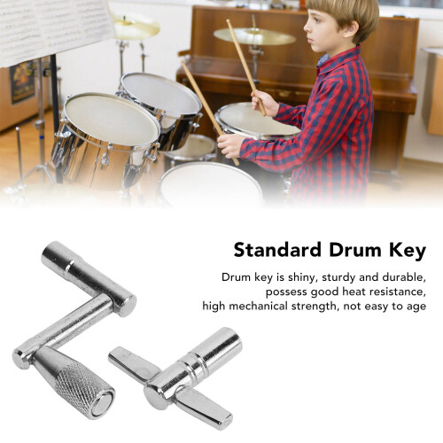 2Pcs Silver Metal Drum Keys Z & T Shape Universal Turning Tools 2