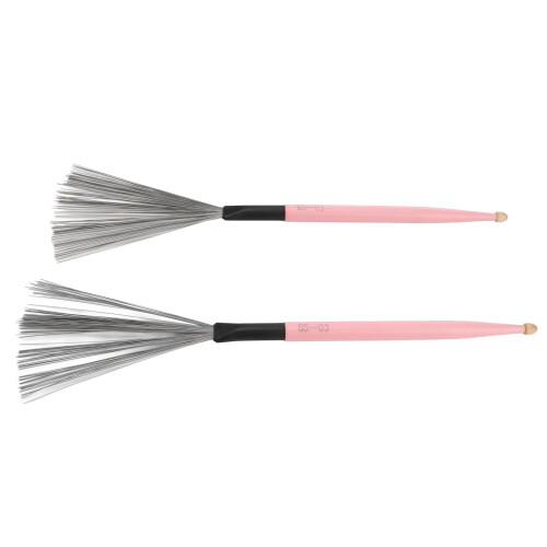 2PCS Double Headed Maple Drum Brush, Pink, Percussion, Portable
