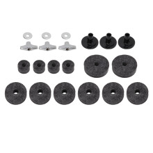 Beckenhüllen-Set für Schlagzeuge, lange Beckenhüllen aus Kunststoff, Hochleistungs-Beckenabstandshalter aus Metall und Filz für Beckenständer
