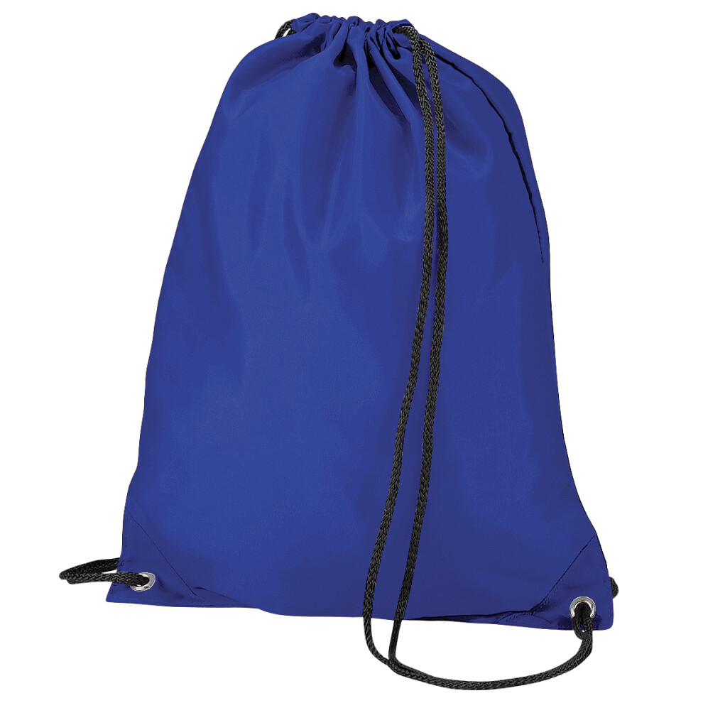 (One Size, Royal) BagBase Budget Water Resistant Sports Gymsac Drawstring Bag (11L) (Pack of 2)