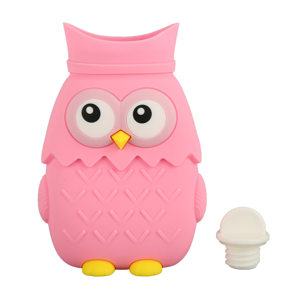 Pink Cute 400Ml Silicone Microwave Hot Water Bottle Owl Shape Hand Warmer