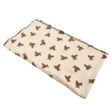 Cute Cartoon Bear Baby Blanket, Pure Cotton, Soft & Breathable, Foldable & Portable