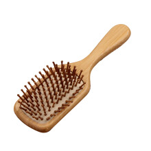 Safe And Eco-friendly Heat-resistance Paddle Hair Brush With Rubber Pad, Ergonomic Handle For Men Women Kids Anti-static Detangler With Bamboo