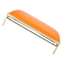PU Leather Nail Art Hand Pillow Cushion Orange 26.5 x 13 x 6cm
