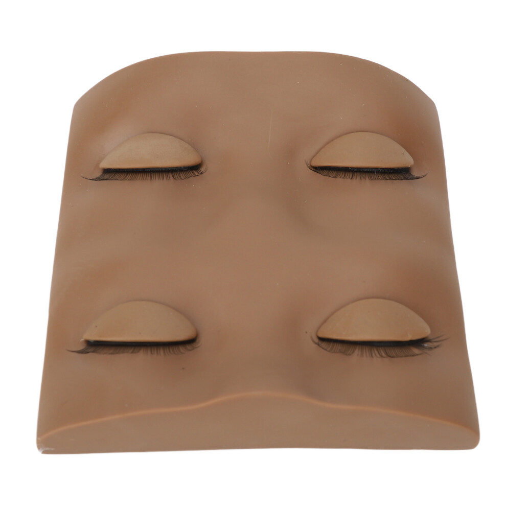 Unisex Brown False Eyelash Extension Practice Mannequin Head Pvc 11X10.5x3cm Coffee