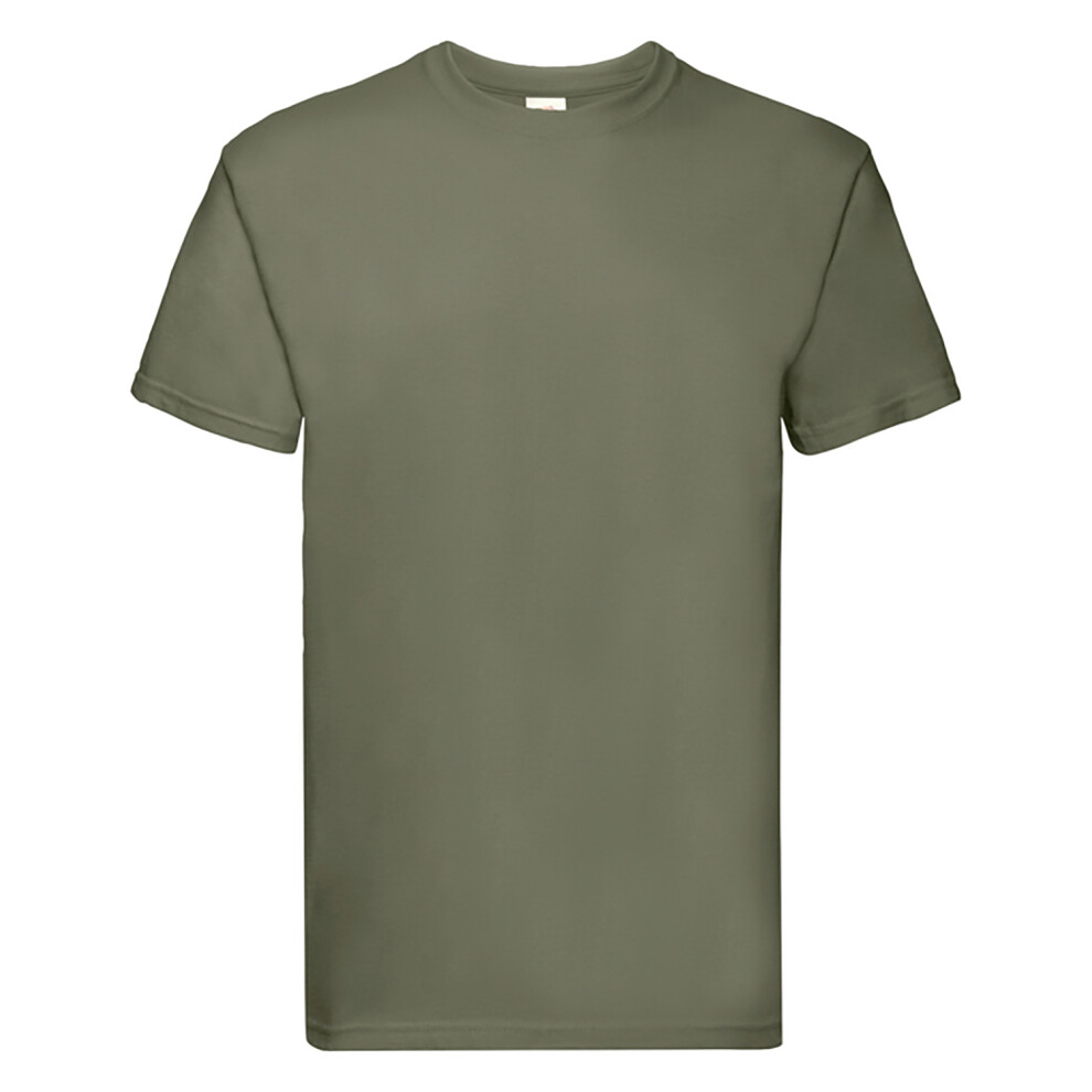 Fruit Of The Loom (M, Classic Olive) Mens Super Premium Short Sleeve Crew Neck T-Shirt Green,Multicoloured