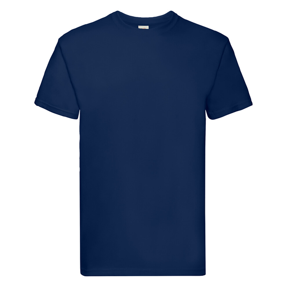Fruit Of The Loom (S, Navy) Mens Super Premium Short Sleeve Crew Neck T-Shirt Blue,Multicoloured