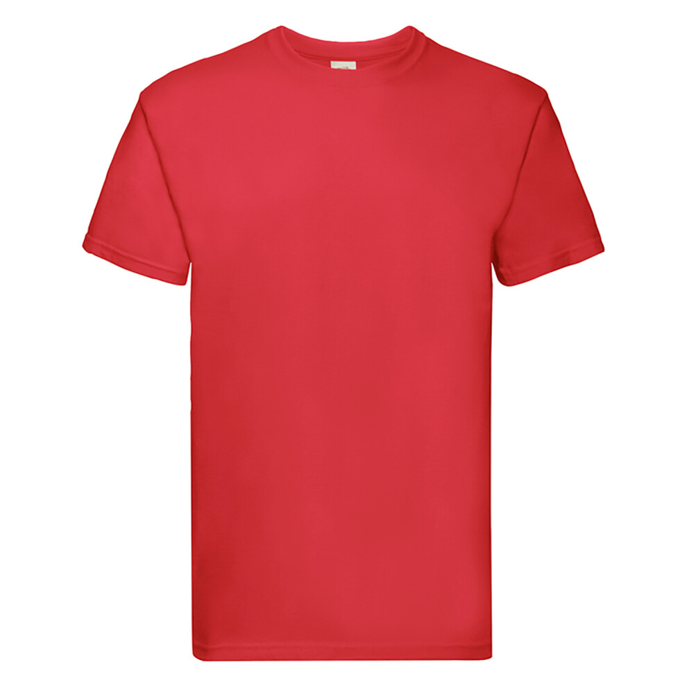 Fruit Of The Loom (2Xl, ) Mens Super Premium Short Sleeve Crew Neck T-Shirt Red