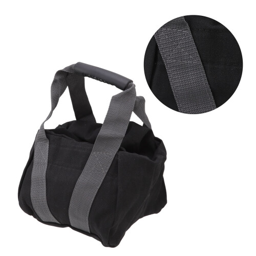 Tear-Resistant Workout Sandbag with Ergonomic Handle, 12oz Canvas, Black