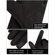 Winter Black L Gloves for Men: Windproof Waterproof Touchscreen